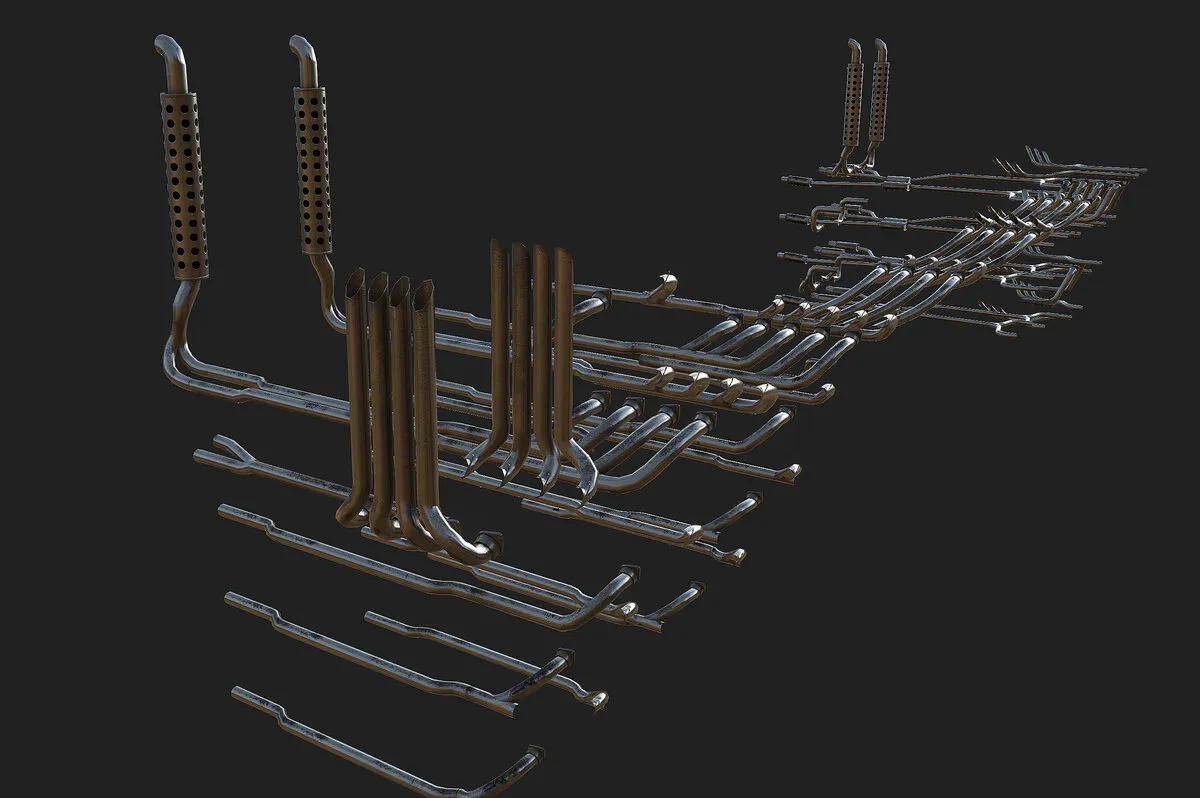 Rack of exhaust pipe upgrades